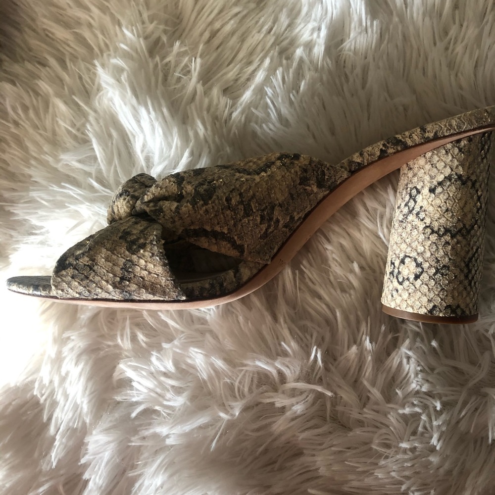 Loeffler Randall coco Knotted snakeskin slide 9 - Picture 9 of 14